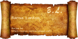 Barna Lantos névjegykártya